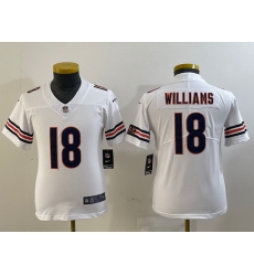 Youth Chicago Bears 18 Caleb Williams Orange 2024 Draft Vapor Stitched Jersey 