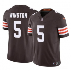 Youth Cleveland Browns 5 Jameis Winston Brown 2023 F U S E Vapor Limited Stitched Football Jersey