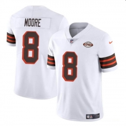 Youth Cleveland Browns 8 Elijah Moore White 1946 Collection Vapor Limited Stitched Football Jersey