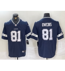 Men Dallas Cowboys 81 Terrell Owens Navy Vapor Untouchable Limited Stitched Football Jersey
