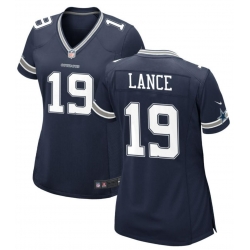 Women Dallas Cowboys 19 Trey Lance Blue F U S E Limited Stitched Football Jersey