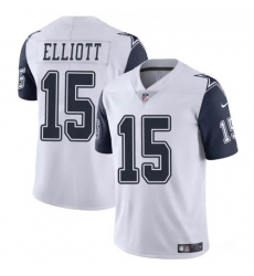Youth Dallas Cowboys 15 Ezekiel Elliott White Color Rush Limited Stitched Football Jersey