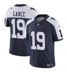 Youth Dallas Cowboys 19 Trey Lance Navy White Thanksgiving Vapor Untouchable Limited Stitched Football Jersey