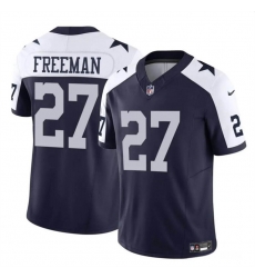 Youth Dallas Cowboys 27 Royce Freeman Navy White 2023 F U S E Thanksgiving Vapor Untouchable Limited Stitched Football Jersey