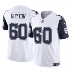 Youth Dallas Cowboys 60 Tyler Guyton White 2024 Draft F U S E Color Rush Limited Stitched Football Jersey
