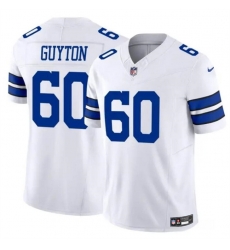 Youth Dallas Cowboys 60 Tyler Guyton White 2024 F U S E Draft Vapor Untouchable Limited Stitched Football Jersey
