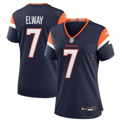 Women Denver Broncos 7 John Elway Navy 2024 Alternate Stitched Jersey