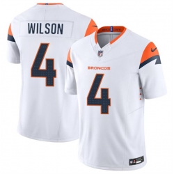 Youth Denver Broncos 4 Zach Wilson White 2024 F U S E  Vapor Limited Stitched Football Jersey