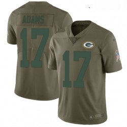Youth Nike Green Bay Packers 17 Davante Adams Limited Olive 2017 Salute to Service NFL Jersey