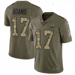 Youth Nike Green Bay Packers 17 Davante Adams Limited OliveCamo 2017 Salute to Service NFL Jersey