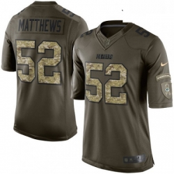 Youth Nike Green Bay Packers 52 Clay Matthews Elite Green Salute to Service NFL Jersey