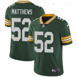Youth Nike Green Bay Packers 52 Clay Matthews Green Team Color Vapor Untouchable Limited Player NFL Jersey