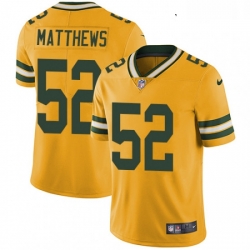 Youth Nike Green Bay Packers 52 Clay Matthews Limited Gold Rush Vapor Untouchable NFL Jersey