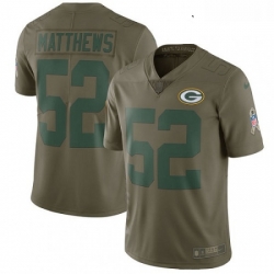 Youth Nike Green Bay Packers 52 Clay Matthews Limited Olive 2017 Salute to Service NFL Jersey
