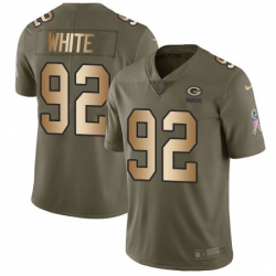 Youth Nike Green Bay Packers 92 Reggie White Limited OliveGold 2017 Salute to Service NFL Jersey