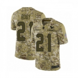 Men Houston Texans 21 Bradley Roby Limited Camo 2018 Salute to Service Football Jersey