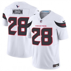 Men Houston Texans 28 Joe Mixon White 2024 Vapor F U S E  Limited Stitched Jersey