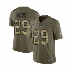 Men Houston Texans 29 Bradley Roby Limited Olive Camo 2017 Salute to Service Football Jersey