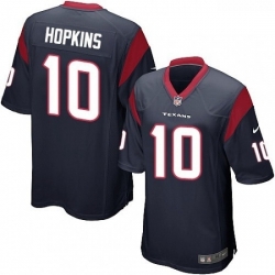 Men Nike Houston Texans 10 DeAndre Hopkins Game Navy Blue Team Color NFL Jersey