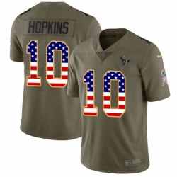 Men Nike Houston Texans 10 DeAndre Hopkins Limited OliveUSA Flag 2017 Salute to Service NFL Jersey