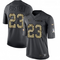 Men Nike Houston Texans 23 Arian Foster Limited Black 2016 Salute to Service NFL Jersey