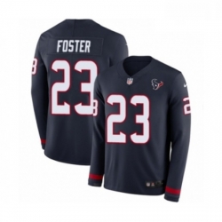 Men Nike Houston Texans 23 Arian Foster Limited Navy Blue Therma Long Sleeve NFL Jersey