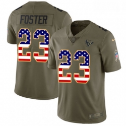 Men Nike Houston Texans 23 Arian Foster Limited OliveUSA Flag 2017 Salute to Service NFL Jersey