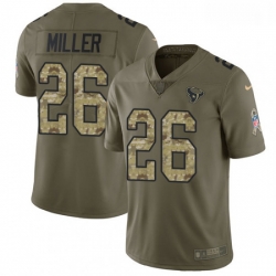 Men Nike Houston Texans 26 Lamar Miller Limited OliveCamo 2017 Salute to Service NFL Jersey