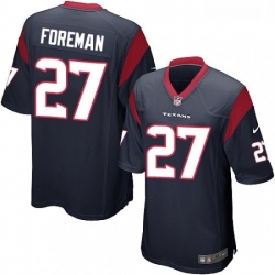 Men Nike Houston Texans 27 DOnta Foreman Game Navy Blue Team Color NFL Jersey