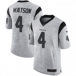 Men Nike Houston Texans 4 Deshaun Watson Limited Gray Gridiron II NFL Jersey
