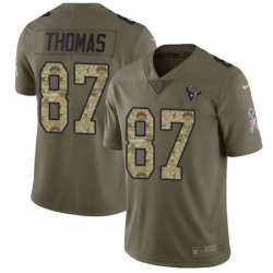 Men Nike Houston Texans 87 Demaryius Thomas Limited Olive Camo 2017 Salute to Service NFL Jersey