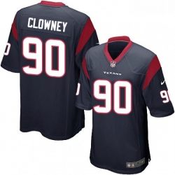 Men Nike Houston Texans 90 Jadeveon Clowney Game Navy Blue Team Color NFL Jersey