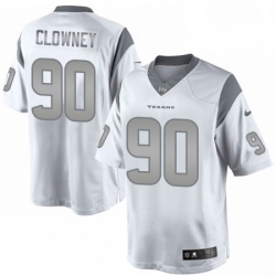 Men Nike Houston Texans 90 Jadeveon Clowney Limited White Platinum NFL Jersey