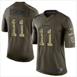 Nike Houston Texans #11 Jaelen Strong Green Men 27s Stitched NFL Limited Salute to Service Jersey