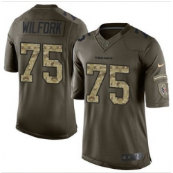 Nike Houston Texans #75 Vince Wilfork Green Men 27s Stitched NFL Limited Salute to Service Jersey