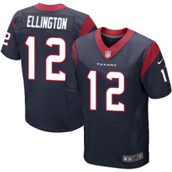 Nike Texans #12 Bruce Ellington Navy Blue Team Color Mens Stitched NFL Elite Jersey