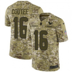 Nike Texans #16 Keke Coutee Camo Mens Stitched NFL Limited 2018 Salute To Service Jersey