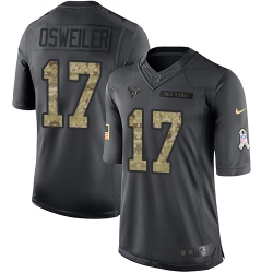 Nike Texans #17 Brock Osweiler Black Mens Stitched NFL Limited 2016 Salute to Service Jersey
