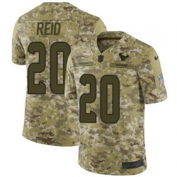 Nike Texans #20 Justin Reid Camo Mens Stitched NFL Limited 2018 Salute To Service Jersey
