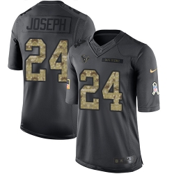 Nike Texans #24 Johnathan Joseph Black Mens Stitched NFL Limited 2016 Salute to Service Jersey