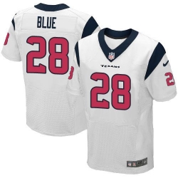 Nike Texans #28 Alfred Blue White Mens Stitched NFL Elite Jersey