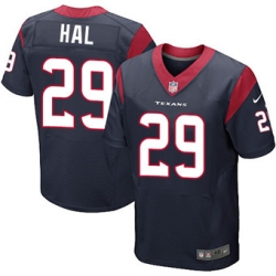 Nike Texans #29 Andre Hal Navy Blue Team Color Mens Stitched NFL Elite Jersey