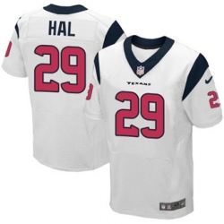Nike Texans #29 Andre Hal White Mens Stitched NFL Elite Jersey