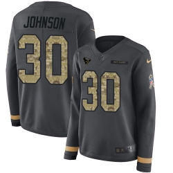 Nike Texans 30 Kevin Johnson Anthracite Salute to Service Limited Jersey