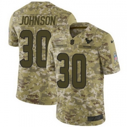 Nike Texans #30 Kevin Johnson Camo Mens Stitched NFL Limited 2018 Salute To Service Jersey