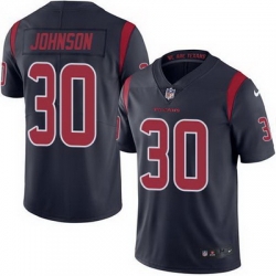 Nike Texans #30 Kevin Johnson Navy Blue Mens Stitched NFL Limited Rush Jersey