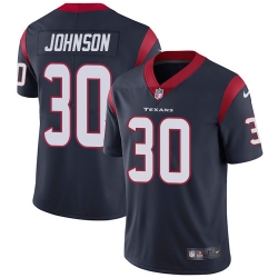 Nike Texans #30 Kevin Johnson Navy Blue Team Color Mens Stitched NFL Vapor Untouchable Limited Jersey