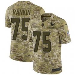 Nike Texans #75 Martinas Rankin Camo Mens Stitched NFL Limited 2018 Salute To Service Jersey