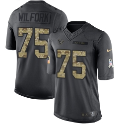 Nike Texans #75 Vince Wilfork Black Mens Stitched NFL Limited 2016 Salute to Service Jersey