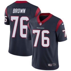 Nike Texans #76 Duane Brown Navy Blue Team Color Mens Stitched NFL Vapor Untouchable Limited Jersey